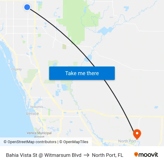 Bahia Vista St @ Witmarsum Blvd to North Port, FL map