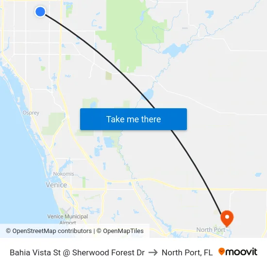 Bahia Vista St @ Sherwood Forest Dr to North Port, FL map