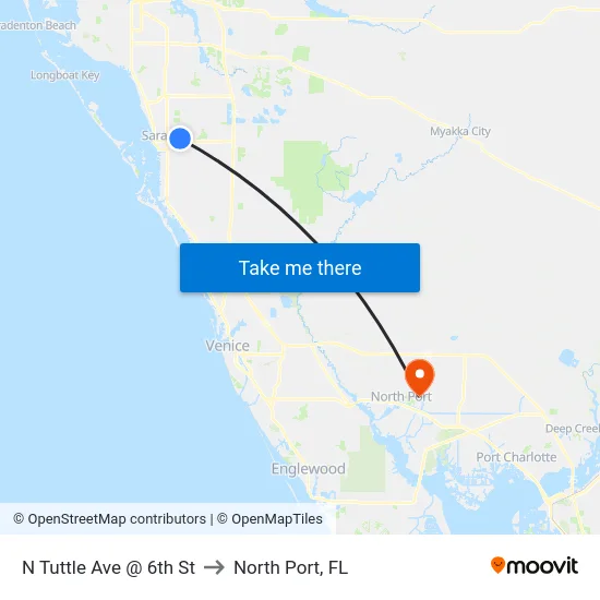 N Tuttle Ave @ 6th St to North Port, FL map