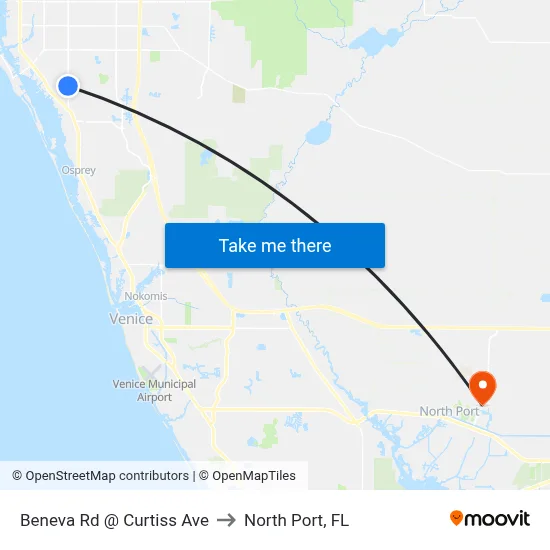 Beneva Rd @ Curtiss Ave to North Port, FL map