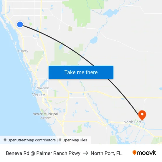 Beneva Rd @ Palmer Ranch Pkwy to North Port, FL map