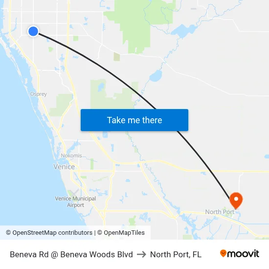 Beneva Rd @ Beneva Woods Blvd to North Port, FL map