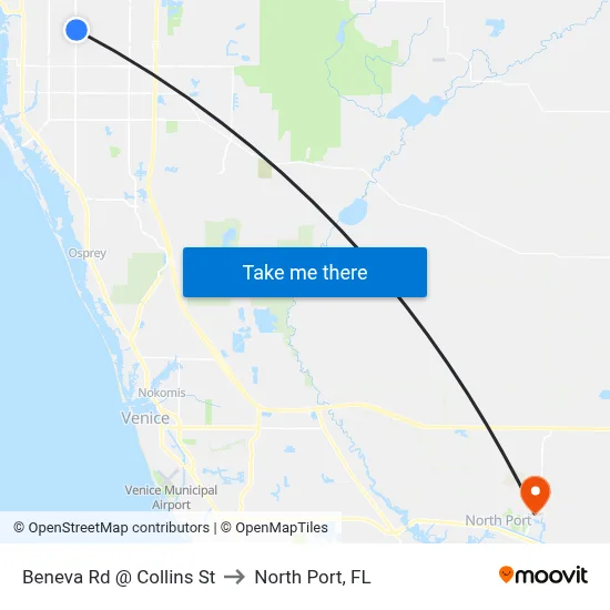 Beneva Rd @ Collins St to North Port, FL map