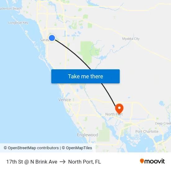 17th St @ N Brink Ave to North Port, FL map