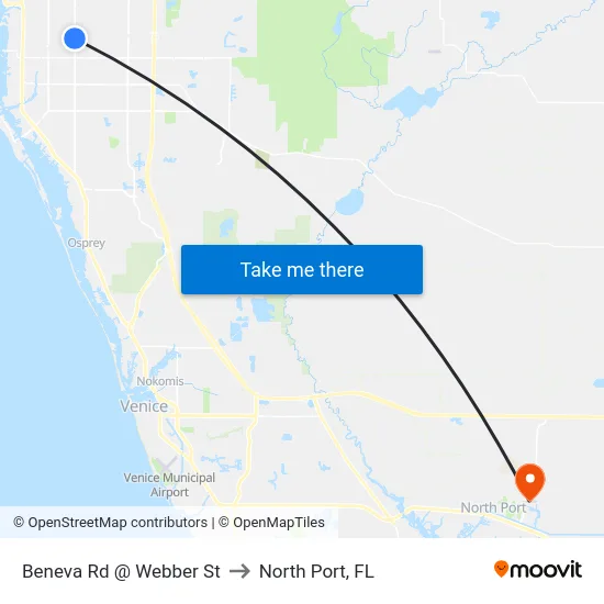 Beneva Rd @ Webber St to North Port, FL map