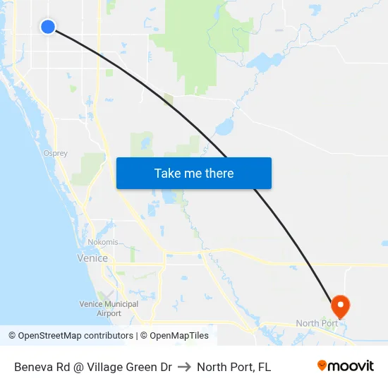 Beneva Rd @ Village Green Dr to North Port, FL map