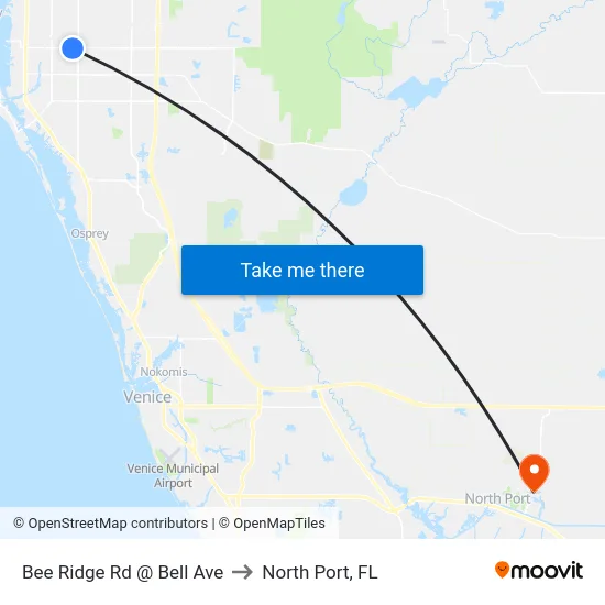Bee Ridge Rd @ Bell Ave to North Port, FL map