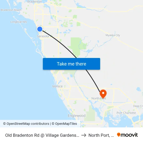 Old Bradenton Rd @ Village Gardens Dr to North Port, FL map
