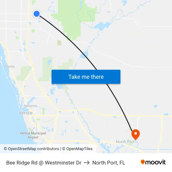 Bee Ridge Rd @ Westminster Dr to North Port, FL map