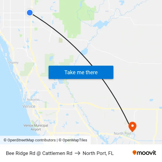 Bee Ridge Rd @ Cattlemen Rd to North Port, FL map