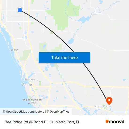 Bee Ridge Rd @ Bond Pl to North Port, FL map