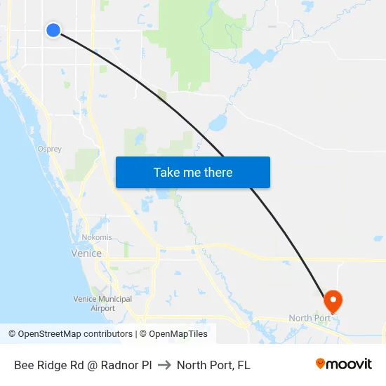 Bee Ridge Rd @ Radnor Pl to North Port, FL map