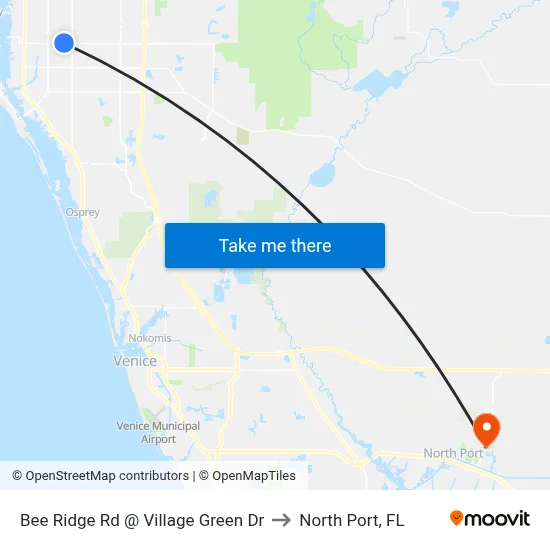 Bee Ridge Rd @ Village Green Dr to North Port, FL map