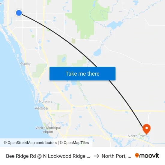 Bee Ridge Rd @ N Lockwood Ridge Rd to North Port, FL map