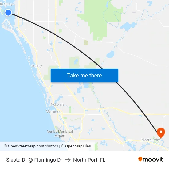 Siesta Dr @ Flamingo Dr to North Port, FL map