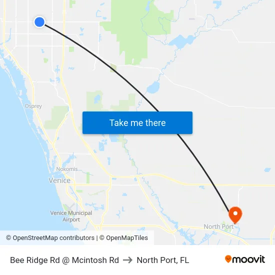 Bee Ridge Rd @ Mcintosh Rd to North Port, FL map