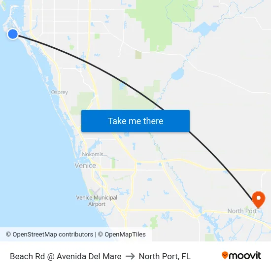 Beach Rd @ Avenida Del Mare to North Port, FL map