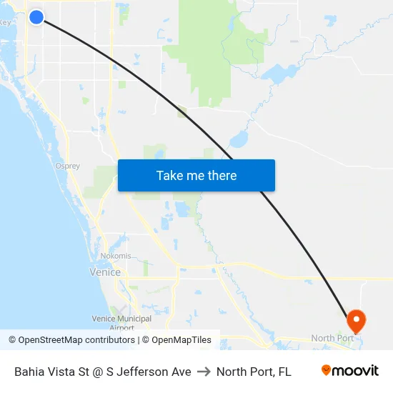 Bahia Vista St @ S Jefferson Ave to North Port, FL map