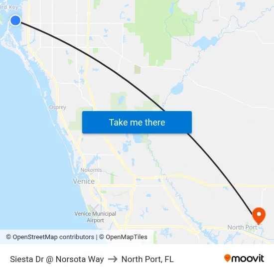 Siesta Dr @ Norsota Way to North Port, FL map