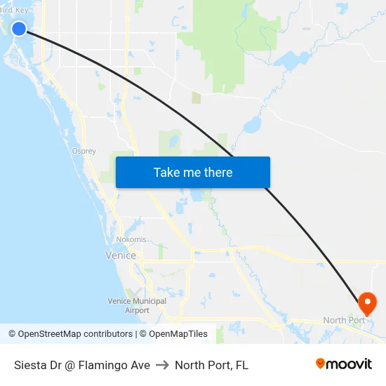 Siesta Dr @ Flamingo Ave to North Port, FL map