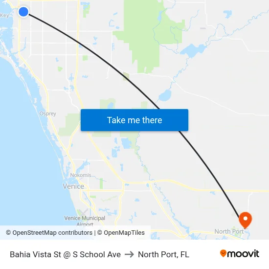 Bahia Vista St @ S School Ave to North Port, FL map