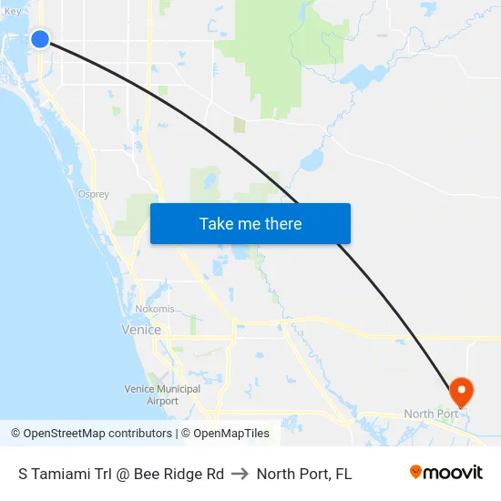 S Tamiami Trl @ Bee Ridge Rd to North Port, FL map