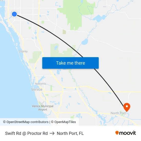 Swift Rd @ Proctor Rd to North Port, FL map