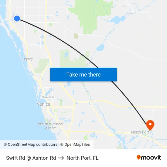 Swift Rd @ Ashton Rd to North Port, FL map