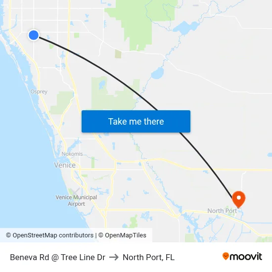 Beneva Rd @ Tree Line Dr to North Port, FL map