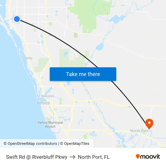 Swift Rd @ Riverbluff Pkwy to North Port, FL map