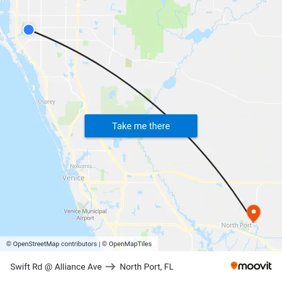 Swift Rd @ Alliance Ave to North Port, FL map
