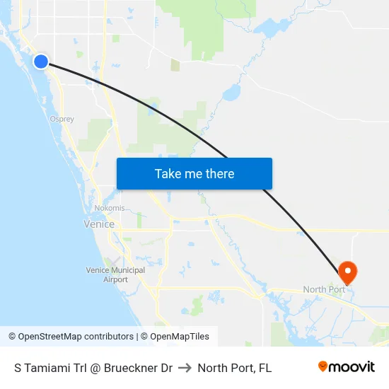 S Tamiami Trl @ Brueckner Dr to North Port, FL map