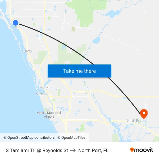 S Tamiami Trl @ Reynolds St to North Port, FL map