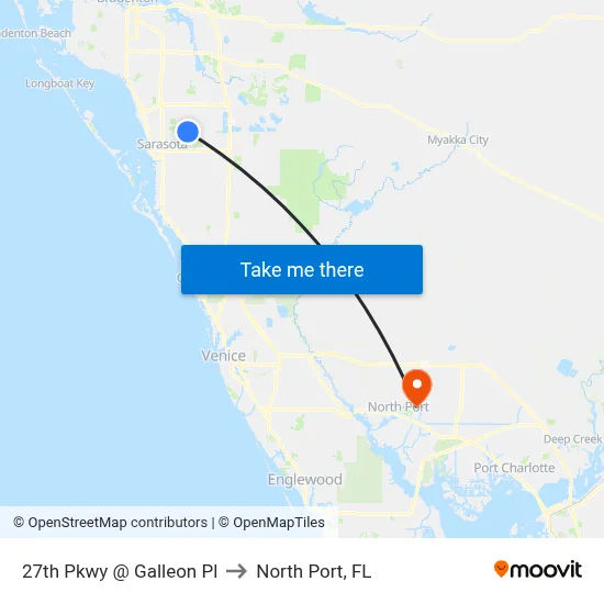 27th Pkwy @ Galleon Pl to North Port, FL map