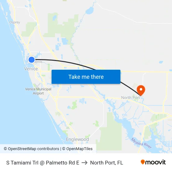 S Tamiami Trl @ Palmetto Rd E to North Port, FL map