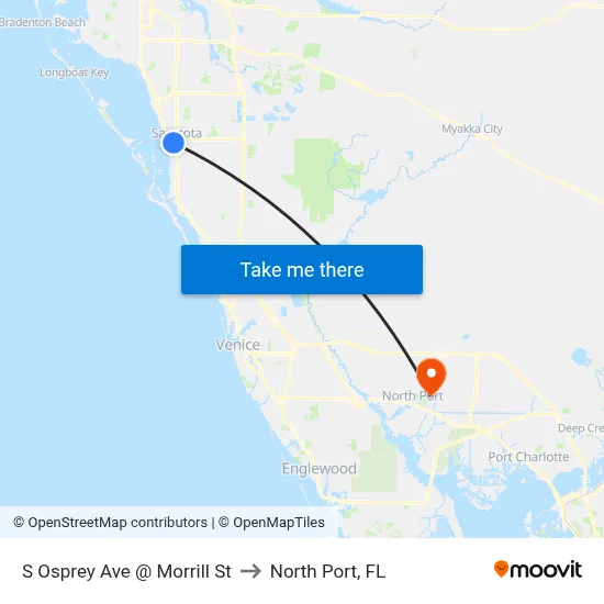 S Osprey Ave @ Morrill St to North Port, FL map