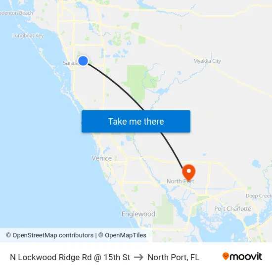 N Lockwood Ridge Rd @ 15th St to North Port, FL map