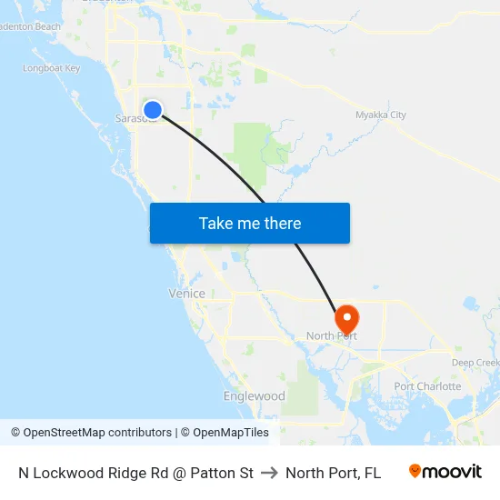 N Lockwood Ridge Rd @ Patton St to North Port, FL map
