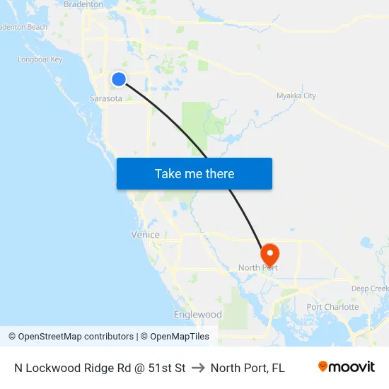 N Lockwood Ridge Rd @ 51st St to North Port, FL map