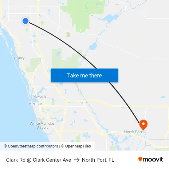Clark Rd @ Clark Center Ave to North Port, FL map
