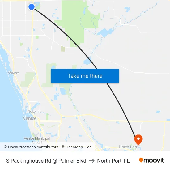 S Packinghouse Rd @ Palmer Blvd to North Port, FL map