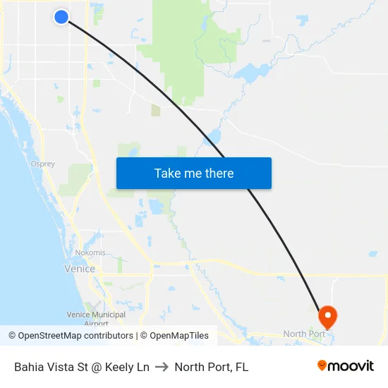 Bahia Vista St @ Keely Ln to North Port, FL map