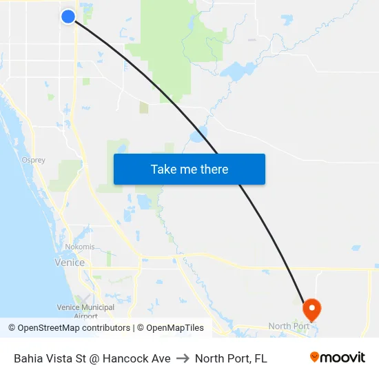 Bahia Vista St @ Hancock Ave to North Port, FL map