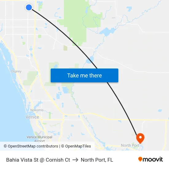 Bahia Vista St @ Cornish Ct to North Port, FL map