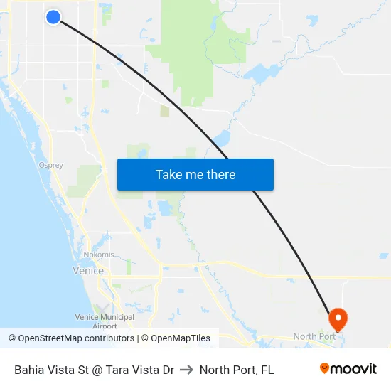 Bahia Vista St @ Tara Vista Dr to North Port, FL map