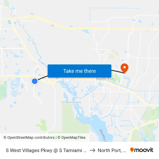 S West Villages Pkwy @ S Tamiami Trl to North Port, FL map