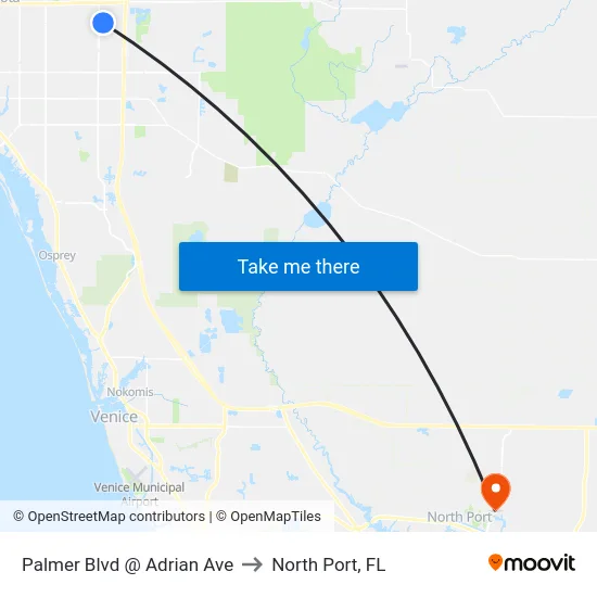 Palmer Blvd @ Adrian Ave to North Port, FL map