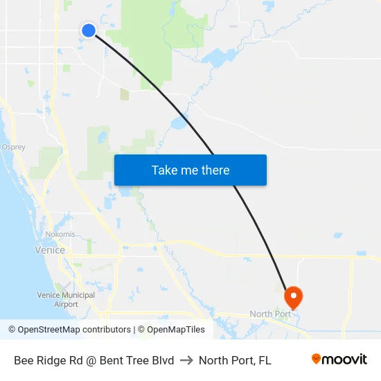 Bee Ridge Rd @ Bent Tree Blvd to North Port, FL map