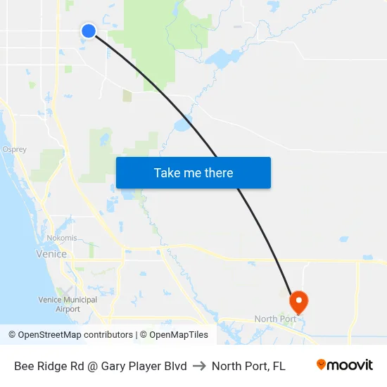 Bee Ridge Rd @ Gary Player Blvd to North Port, FL map