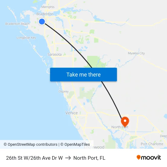 26th St W/26th Ave Dr W to North Port, FL map